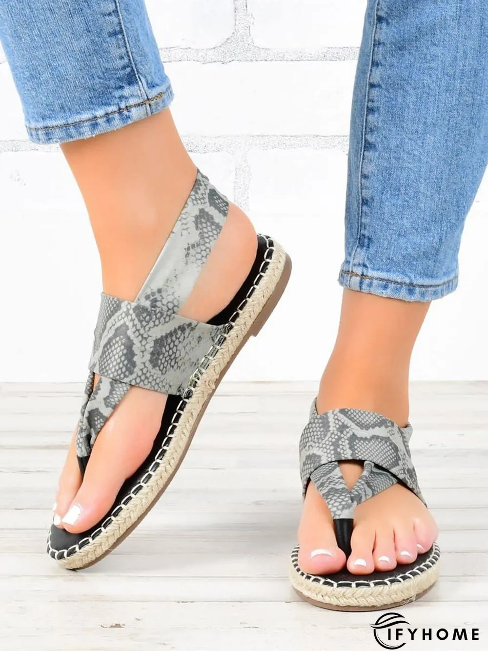 Snake Print Flip Flop Sandals | IFYHOME
