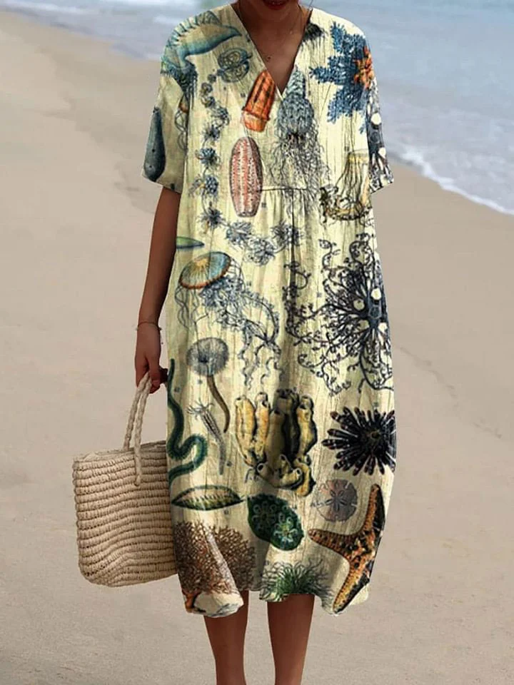 Women's  Ocean  Art Print  Casual Dress