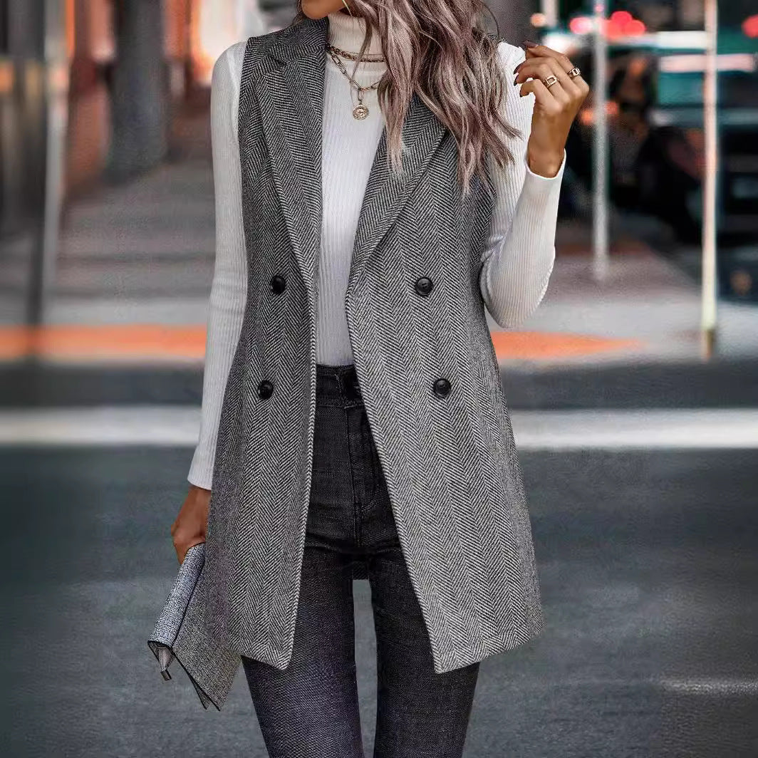Aiertu fall outfit women Elegant Women's Vest Summer Fashion Suit Sleeveless Jacket aiertu