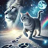 Cat And Lion-11CT Stamped Cross Stitch 40*40cm/15.75*15.75in