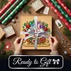 (25x25cm)DIY Pearl Painting Xmas Framed Handmade Pearl Material Art Kit Living Room Decor