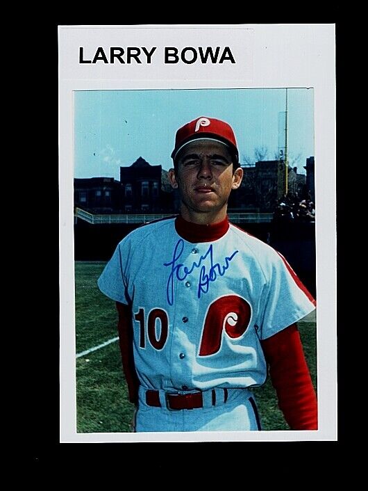 1980 LARRY BOWA-PHILADELPHIA PHILLIES VINTAGE AUTOGRAPHED COLOR 4X6 Photo Poster painting