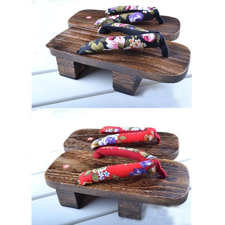 Red/Black Japanese Costumes Kimono Clog SP153598
