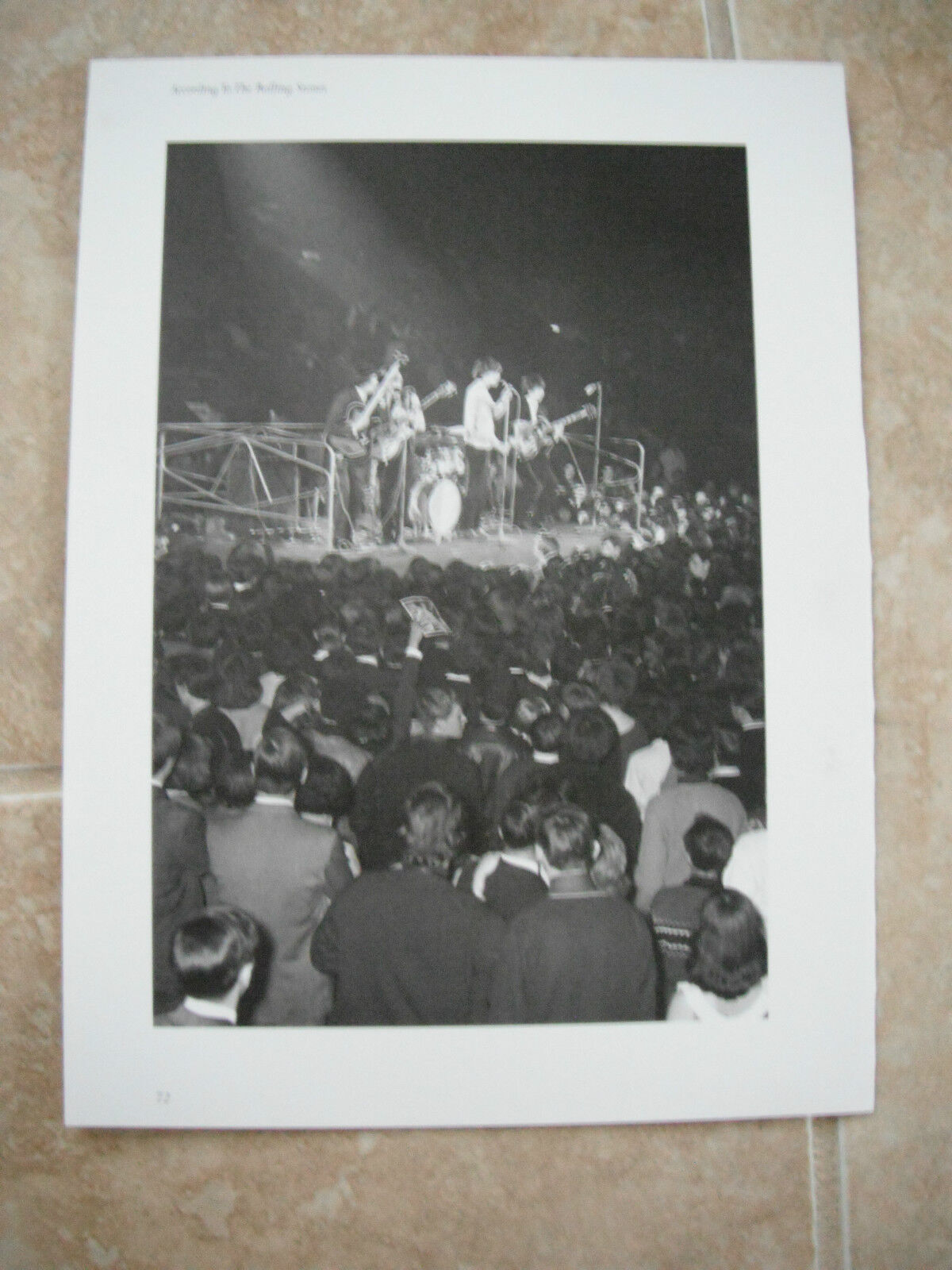 Rolling Stones Vtg Candid Coffee Table Book Photo Poster painting B&W Live