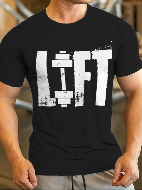 Men's Lift Graphic Print Cotton Casual T-Shirt