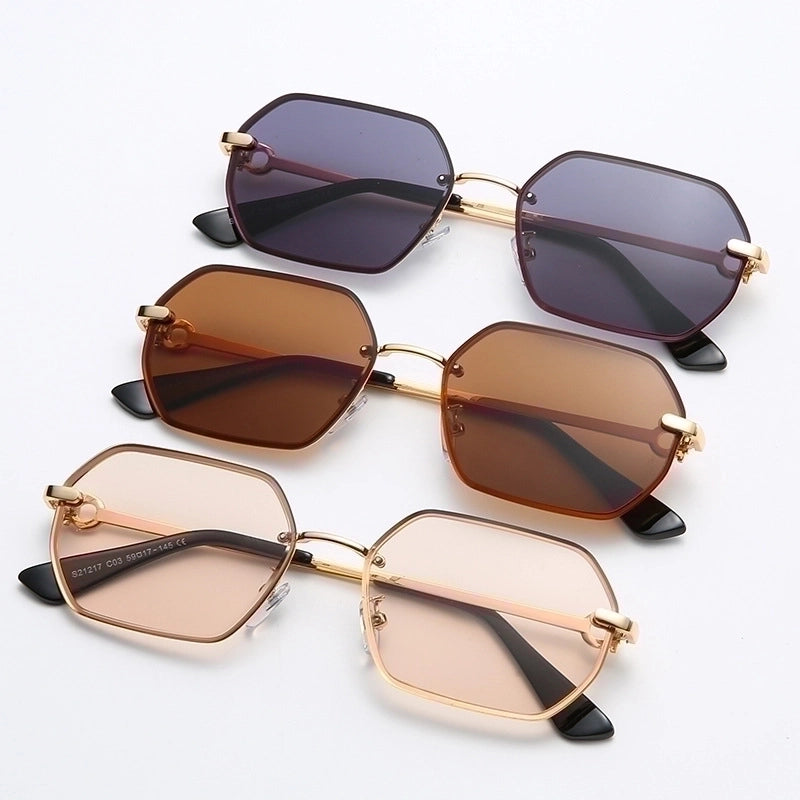 New Fashion Polygonal Metal Frame Ladies Sunglasses