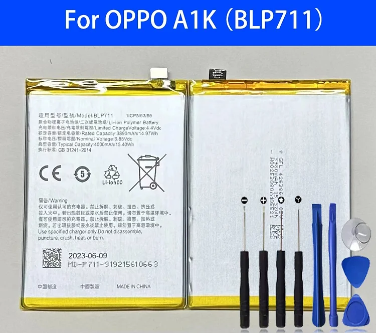 100% Original BLP711 Battery For OPPO A1K Phone Replacement  Bateria