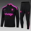 Joyfball 2024/2025 Chelsea Half-Pull Training Suit Black Football Shirt 1:1 Thai Quality