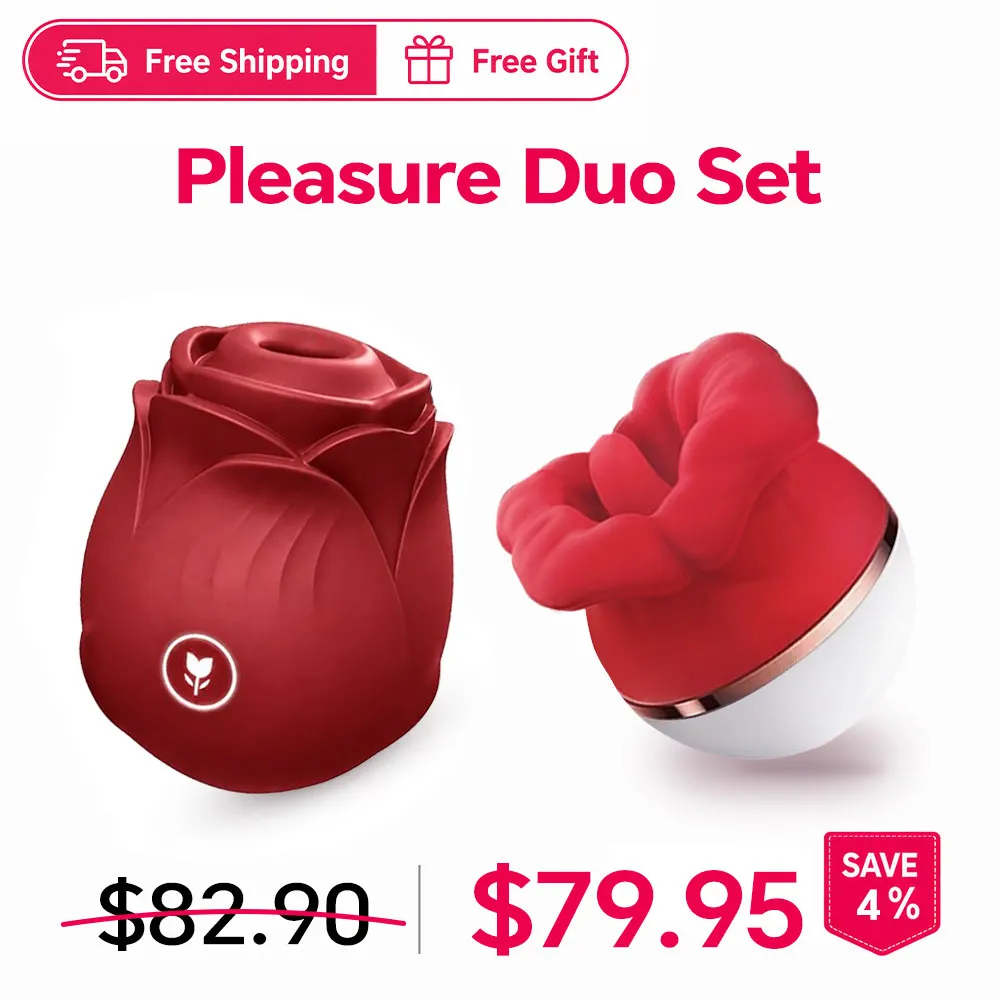 Black Amora Rose Clit Suction Massager