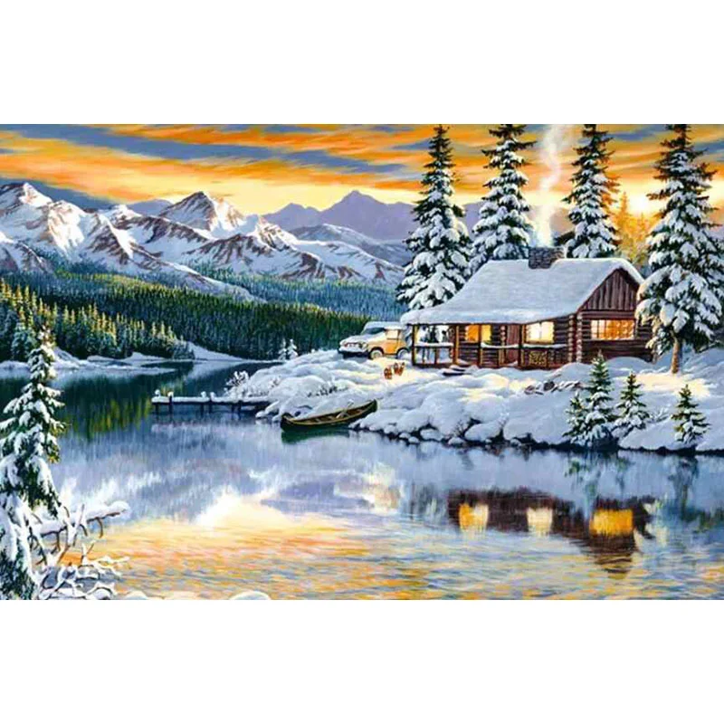 Diamond Painting - Full Round/Square Drill - Snow Scenery(30*40 - 50*60cm)