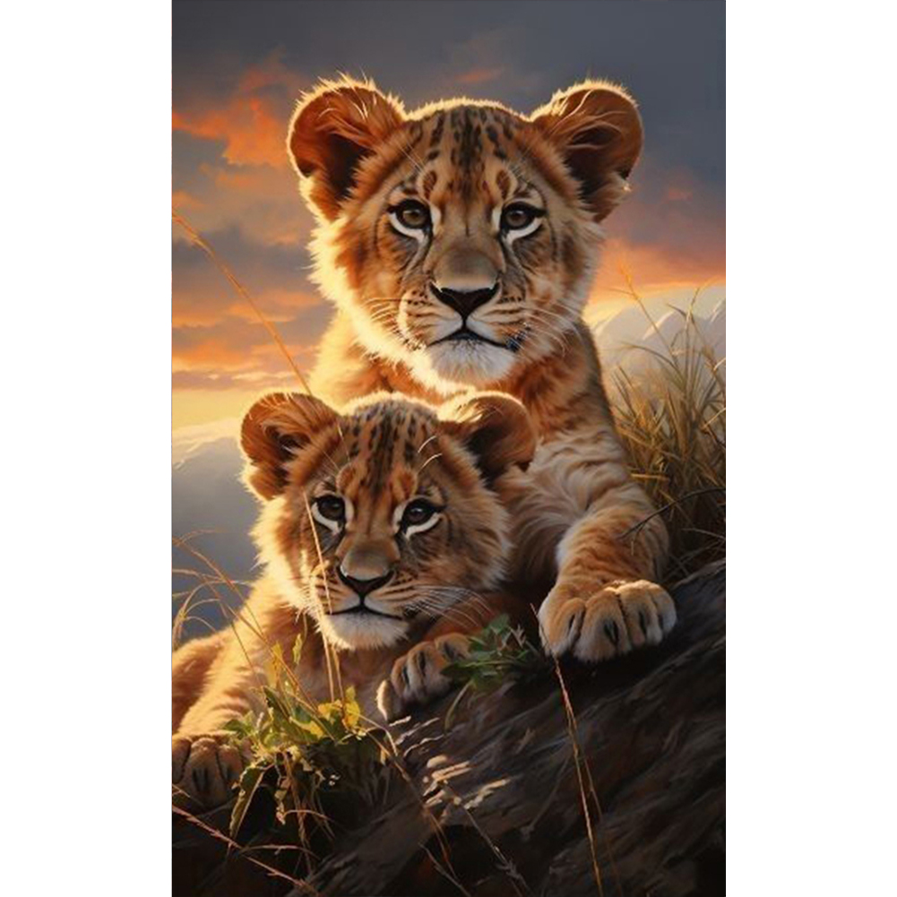 Lion 40*65cm(canvas) full round drill diamond painting