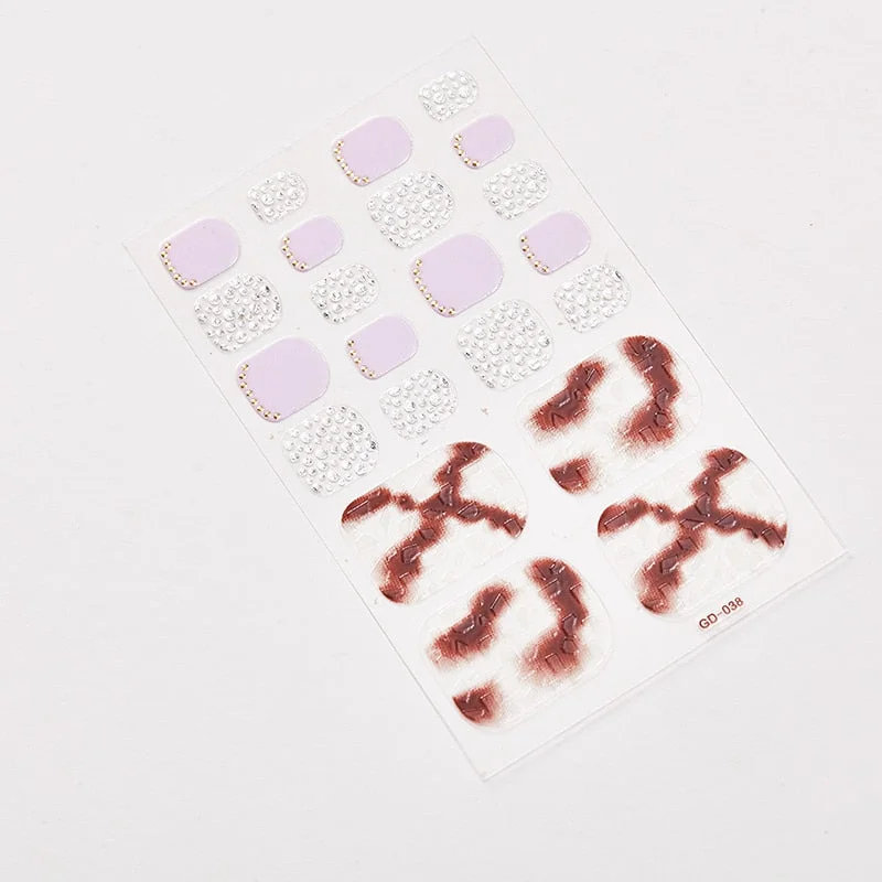 22 Tips/Sheet Designer Nail Decals Full Cover Nail Stickers Nail Designs Full Beauty Nail Art Stickers Creative Nail Decoration