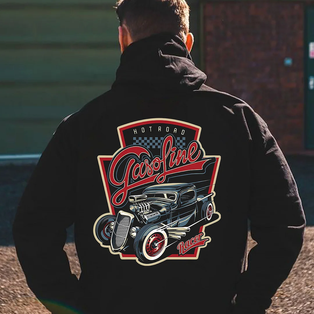 HOT ROAD GASOLINE RACER Classic Car Print Men's Hoodie