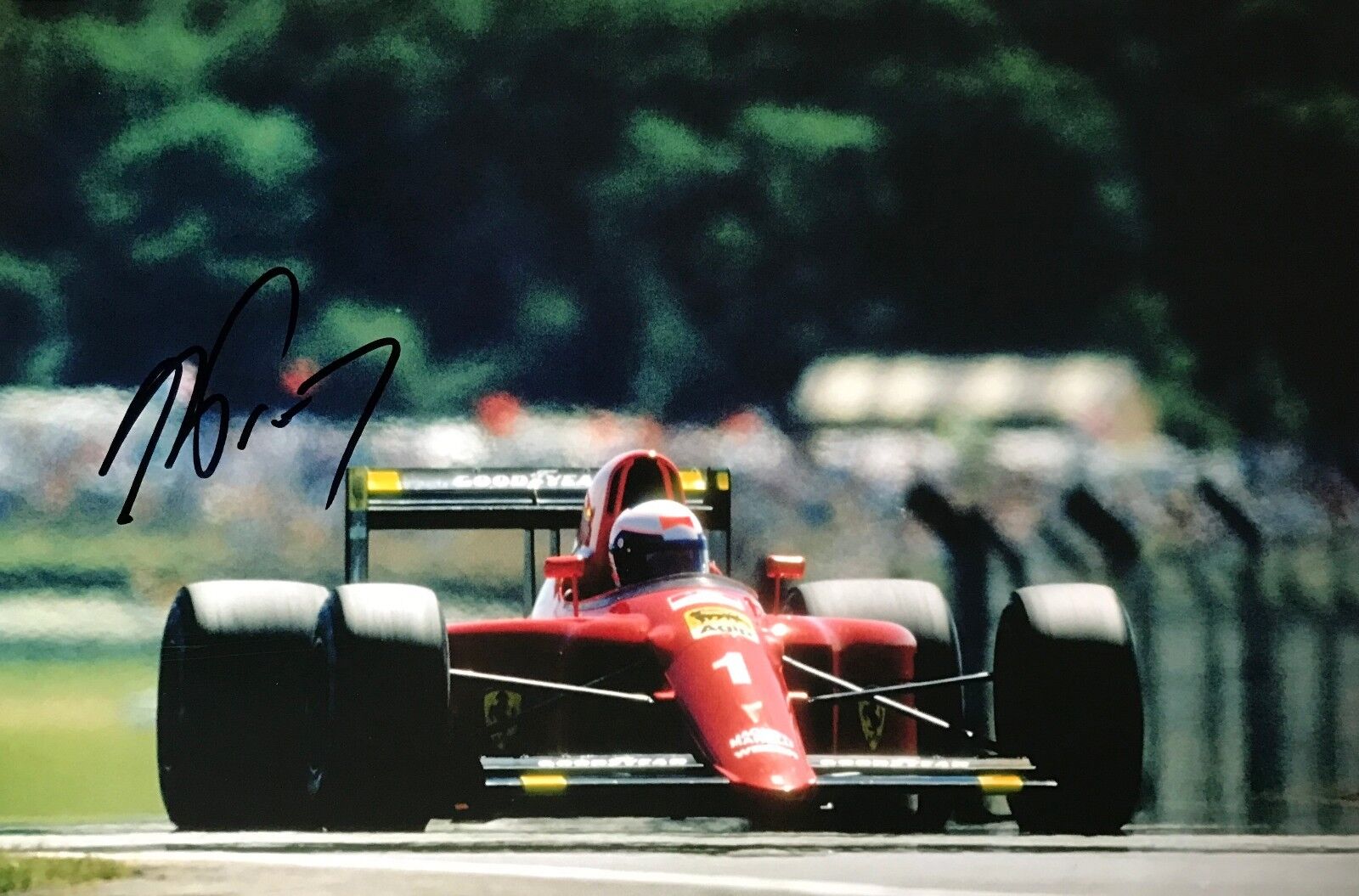 Alain Prost Hand Signed Ferrari Racing 18x12 Photo Poster painting F1.