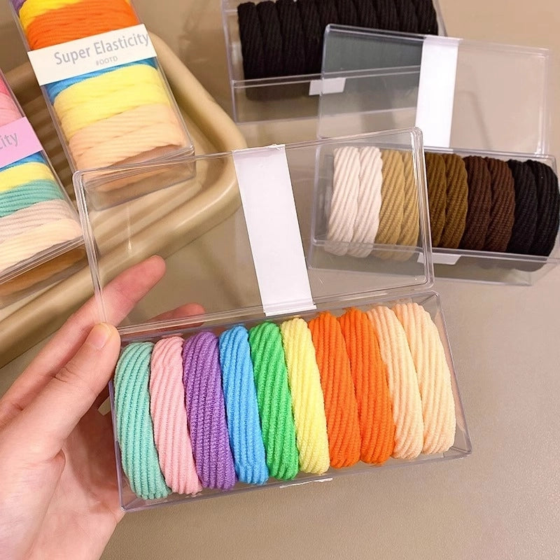 Boxed Rubber Band Women’s Hair Tie High Elastic Durable Seamless Hair Rope Hair Tie Simple Hair Rope Thick Hair Band Hair Accessories
