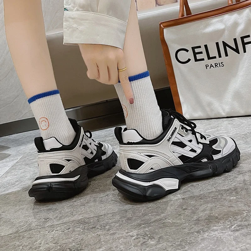 Brand Design Women Chunky Sneakers 2021 Summer Mixed Colors Women's Shoes Breathable Lightweight Ladies Dad Shoes Sport Shoes