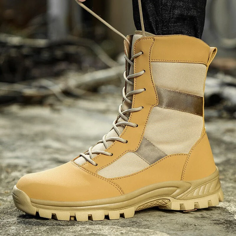 2020 New Footwear Military Tactical Mens Boots Special Force Leather Desert Boots Combat Ankle Boot Army Men's Shoes Size 39-45