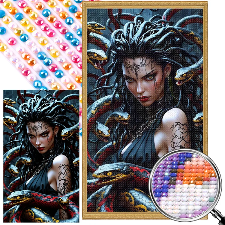 Medusa - Full Round(Partial AB Drill) - Diamond Painting(45*75cm)