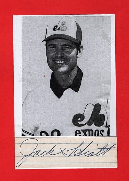 1970 JACK HIATT-MONTREAL EXPOS AUTOGRAPHED CUT W/ Photo Poster painting