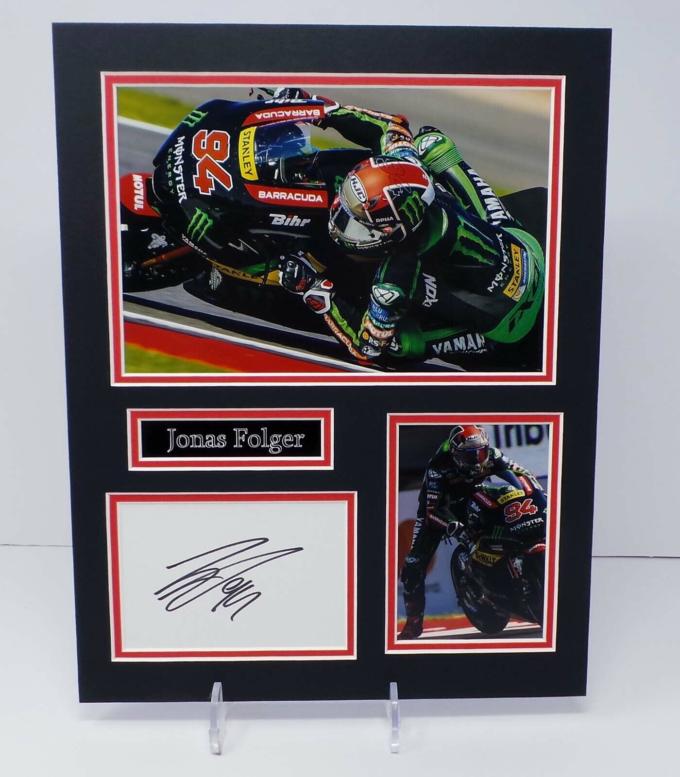 Jonas FOLGER Signed Mounted Photo Poster painting Display AFTAL RD COA Team Yamaha MOTOGP Rider