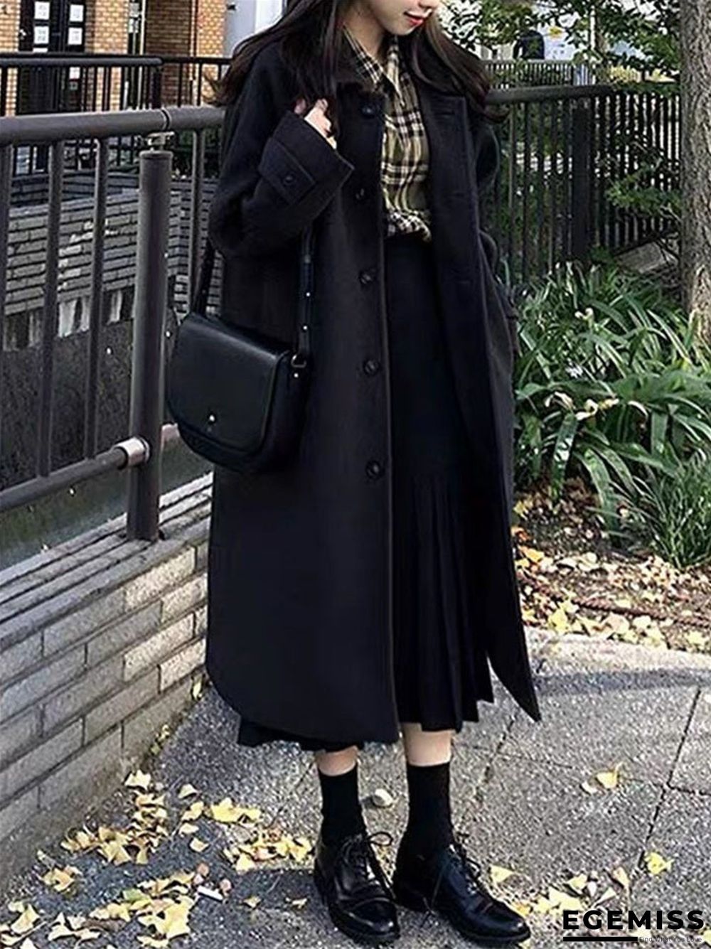 Autumn and Winter Black Long Coat Thickening | EGEMISS