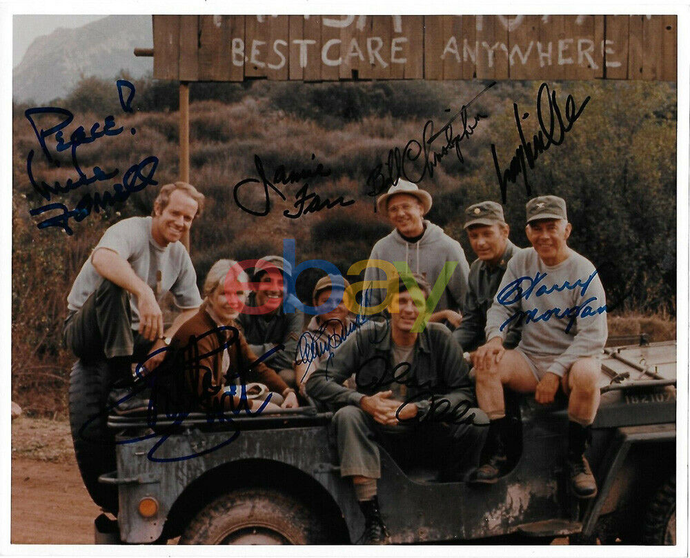 RARE Signed MASH CAST 8x10 Photo Poster paintinggraph Alan Alda Larry Linville Loretta Swit repr