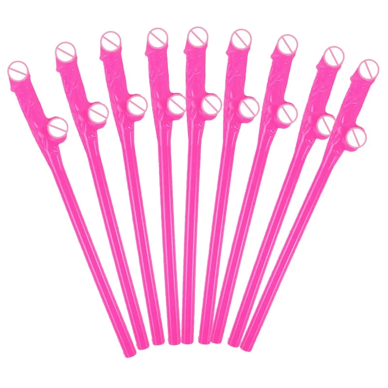 10pcs Drinking Penis Straws Bridal Shower Sexy Hen Night Bachelorette Party Decoration Nude Penis Straw Toy Bar Wedding Supplies
