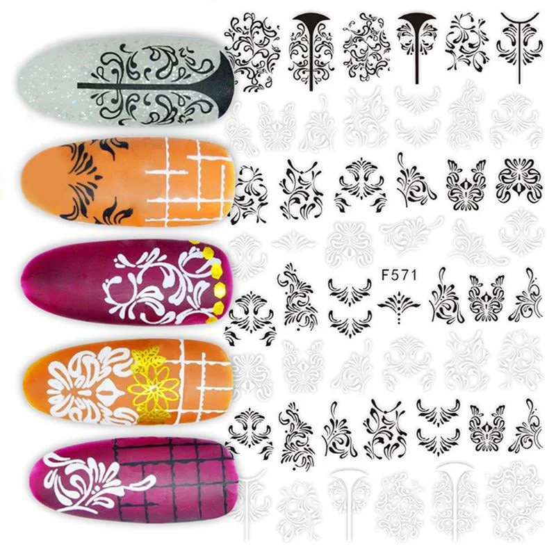 The New 3D Nail Sticker Cool English Letter Stickers For Nail Foil Love Heart Design Nails Accessories Fashion Manicures Sticker