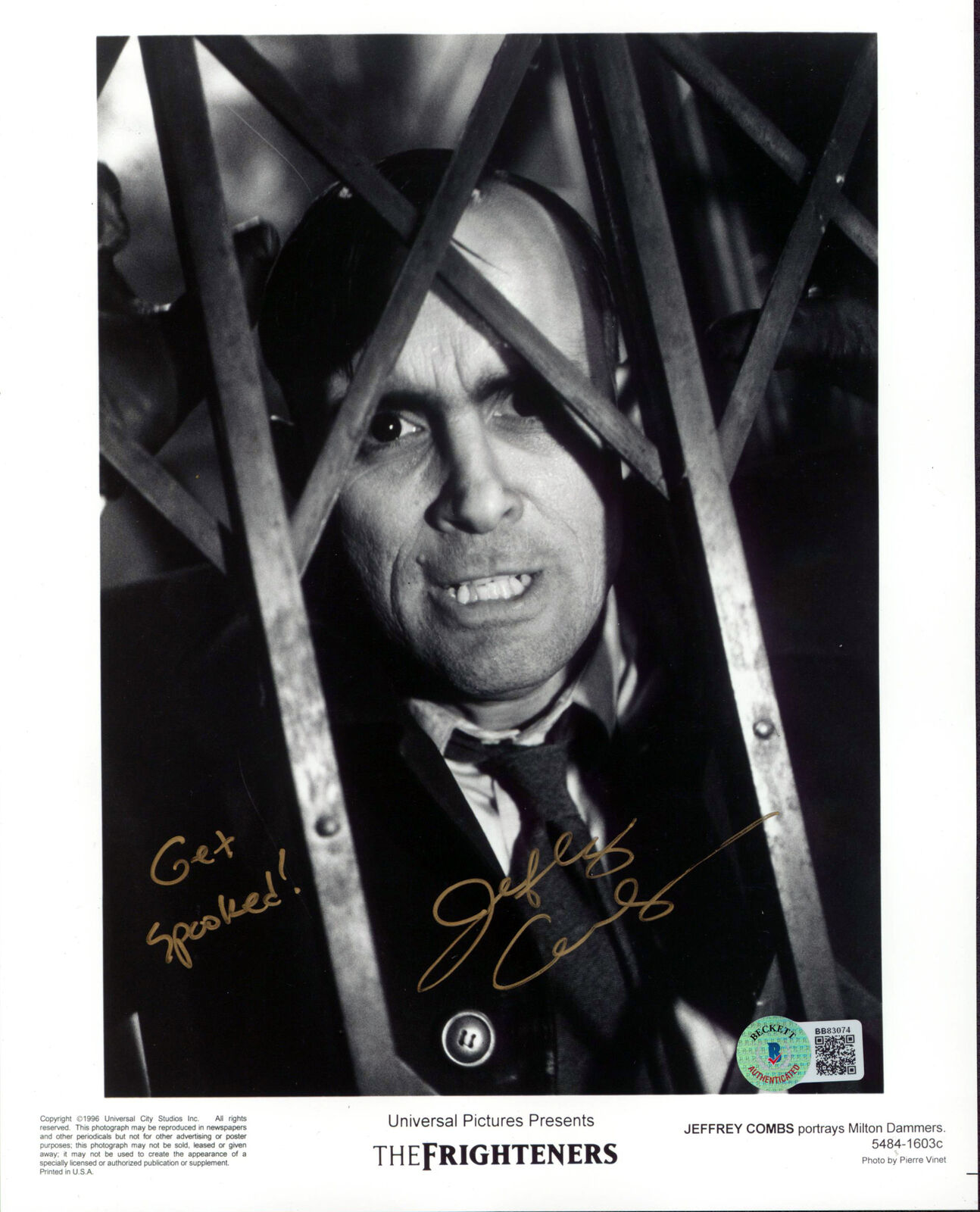 Jeffrey Combs The Frighteners Authentic Signed 8x10 Promo Photo Poster painting BAS #BB83074