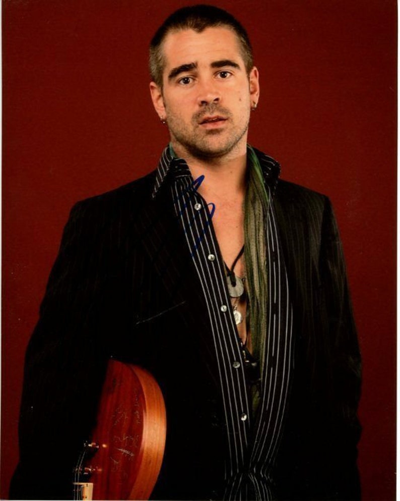 Colin farrell signed autographed guitar Photo Poster painting