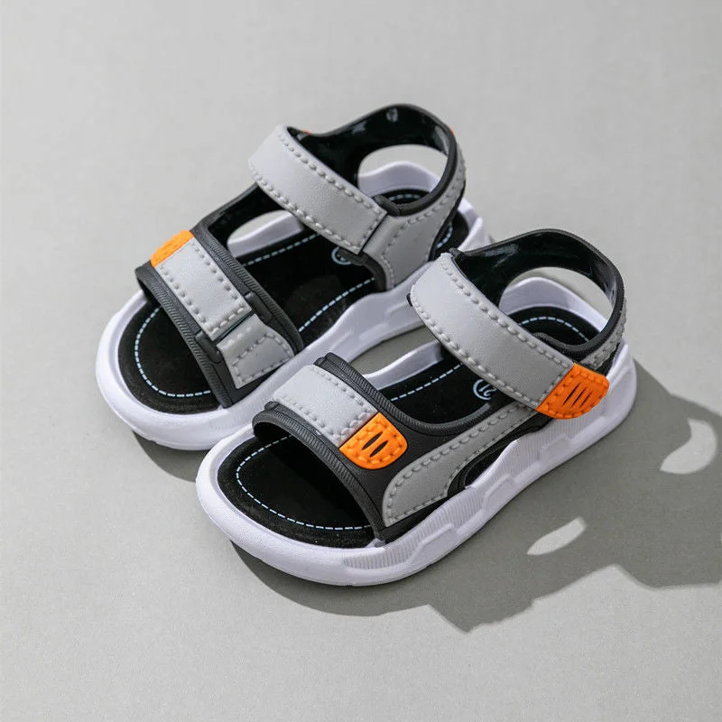2021 Children's Summer Boys Leather Sandals Baby Shoes Kids Flat Child Beach Shoes Sports Soft Non-slip Casual Toddler Sandals