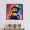 (40*40cm)DIY Round Partial AB Drill Diamond Painting - Colourful Bear