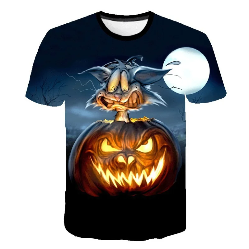 Men's Trendy Halloween Ghosts Short Sleeve T-shirt