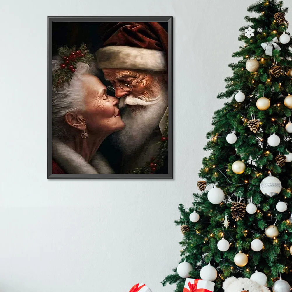 Diamond Painting - Full Square Drill - Xmas Old Couple(Canvas|30*40cm)
