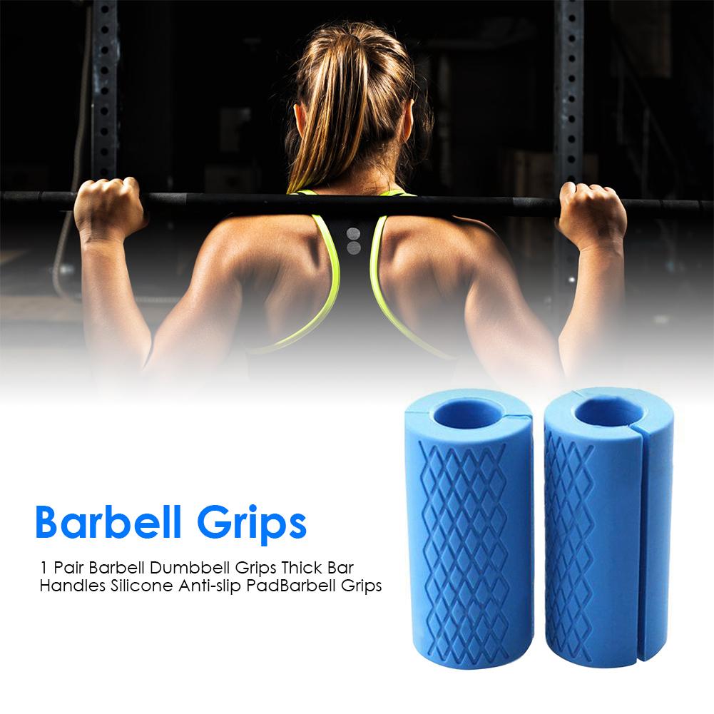 

1 Pair Barbell Dumbbell Grips Thick Bar Handles Silicone Anti-slip Pad, 501 Original