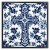 (Stamped/Counted) Blue And White Porcelain-Cross-14CT Cross Stitch 40*40cm/15.75*15.75in