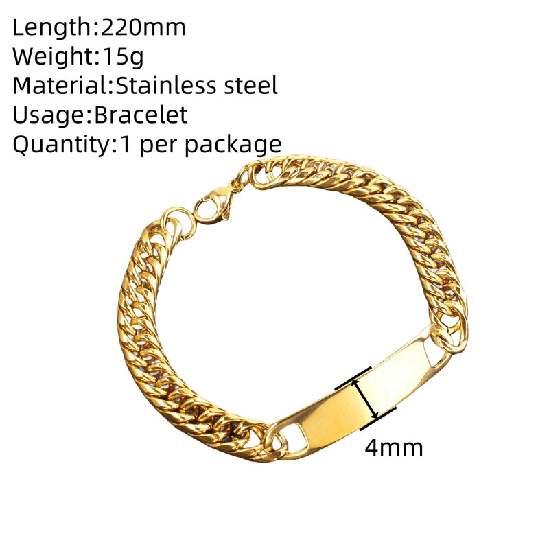 Hip-Hop Solid Color 304 Stainless Steel Plating Unisex Bracelets