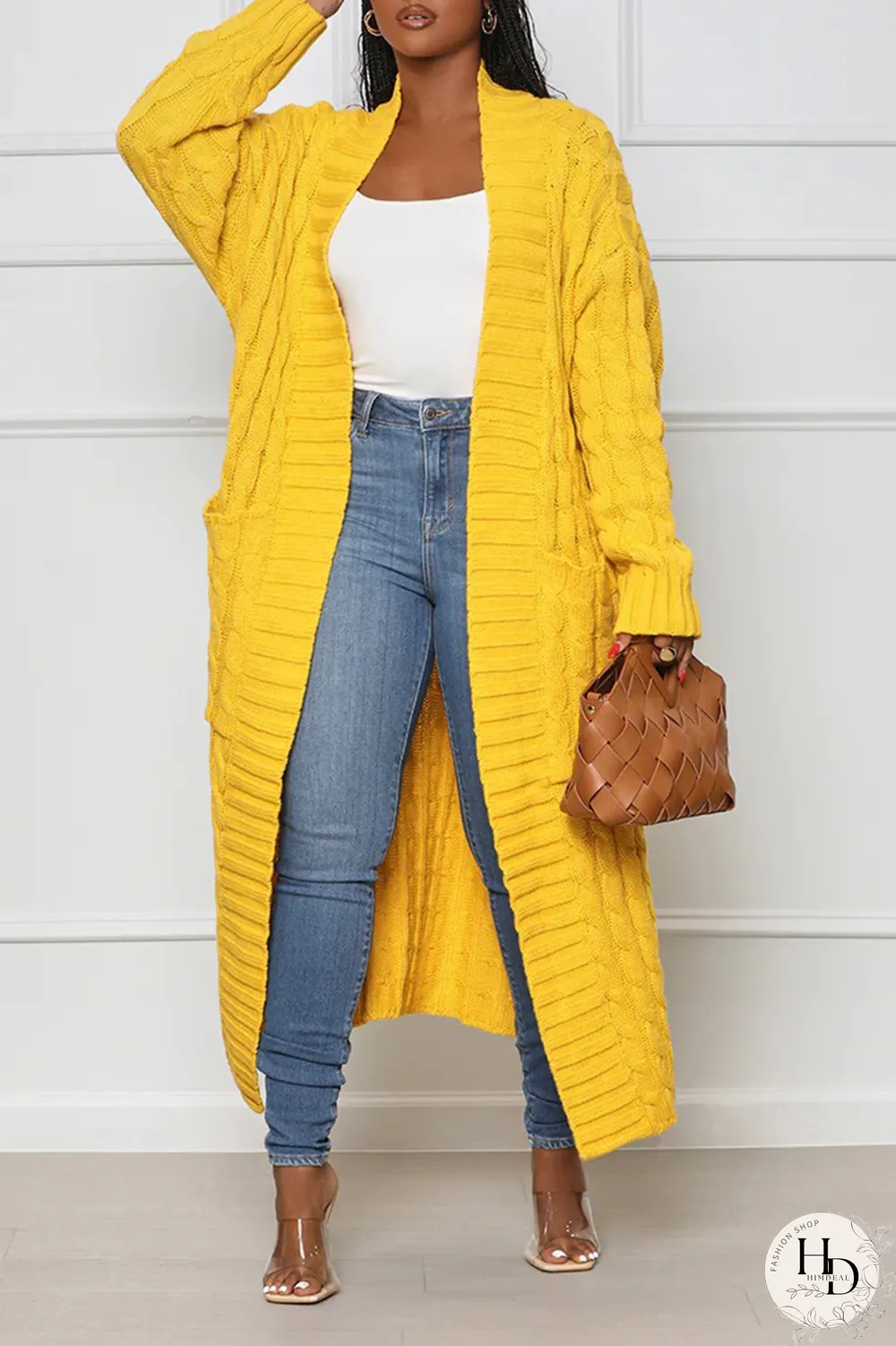 Pink Street Solid Patchwork Cardigan Collar Outerwear