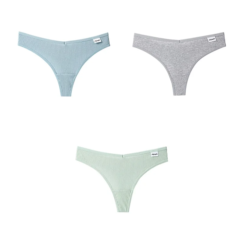 3pcs Women Cotton Panties Sexy Sports Underwear For Woman Lady T-back Female Thongs Cotton Lingerie Woman Intimates New BANNIROU