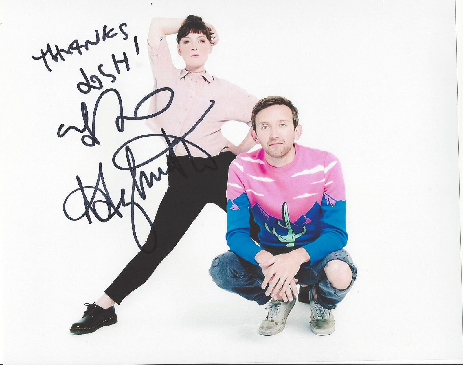 SYLVAN ESSO BAND SIGNED AUTHENTIC 8X10 Photo Poster painting AUTOGRAPH B w/COA INDIE POP DUO