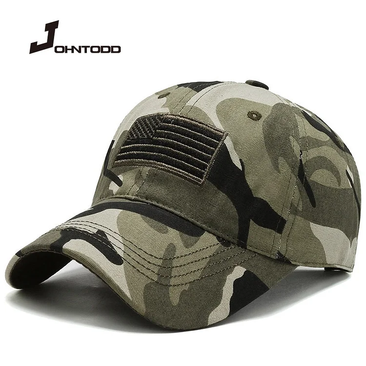 2023 Army Camouflage Male Baseball Cap Men Embroidered Flag Caps Outdoor Sports Tactical Dad Hat Casual Hunting Hats