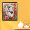 (US Only)Horse Printed Cross Stitch Kit 43x55cm DIY 14CT Thread Art Needlework Wall Decor