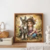 Diamond Painting-DIY Full Round Drill Girl Animal