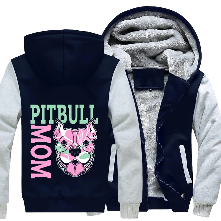 Pink Pit Bull Mom, Pitbull Fleece Jacket