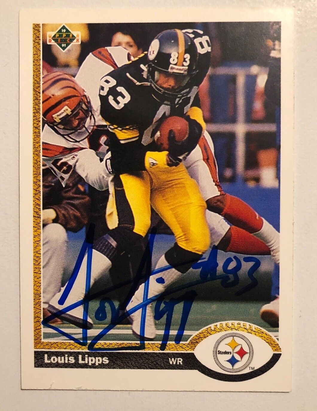 Louis Lipps Pittsburgh Steelers Legend Signed 1991 Upper Deck Card AUTOGRAPH