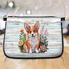 (US Local)Special Shape Flower Puppy 5D DIY Diamond Painting Clutch Bag for Women Girls