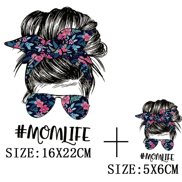 Mom&Baby Thermal Sticker On T-shirt DIY Washable Patch On Clothes Fashion Design Iron On Transfer For Hoodies Bag Decor Applique