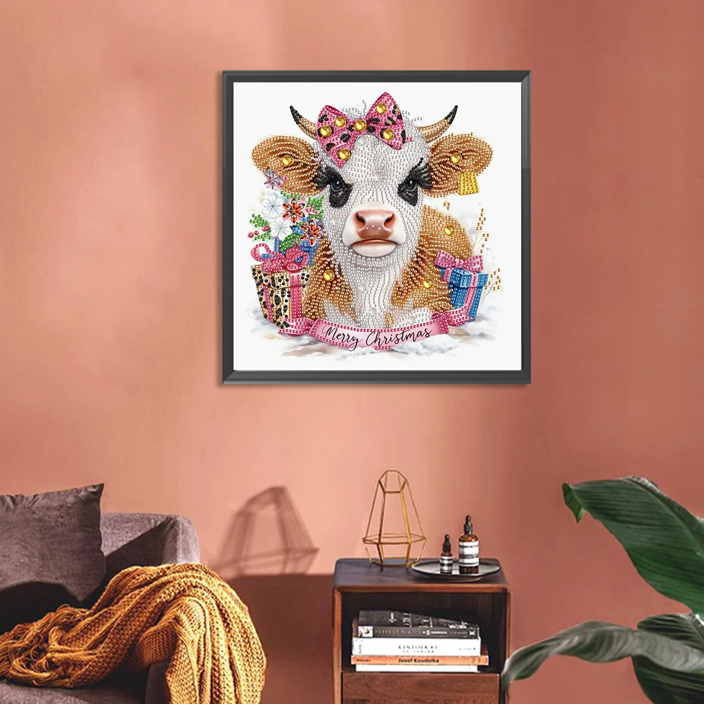 Diamond Painting - Partial Special Shaped Drill - Flower Cow(Canvas|30*30cm)