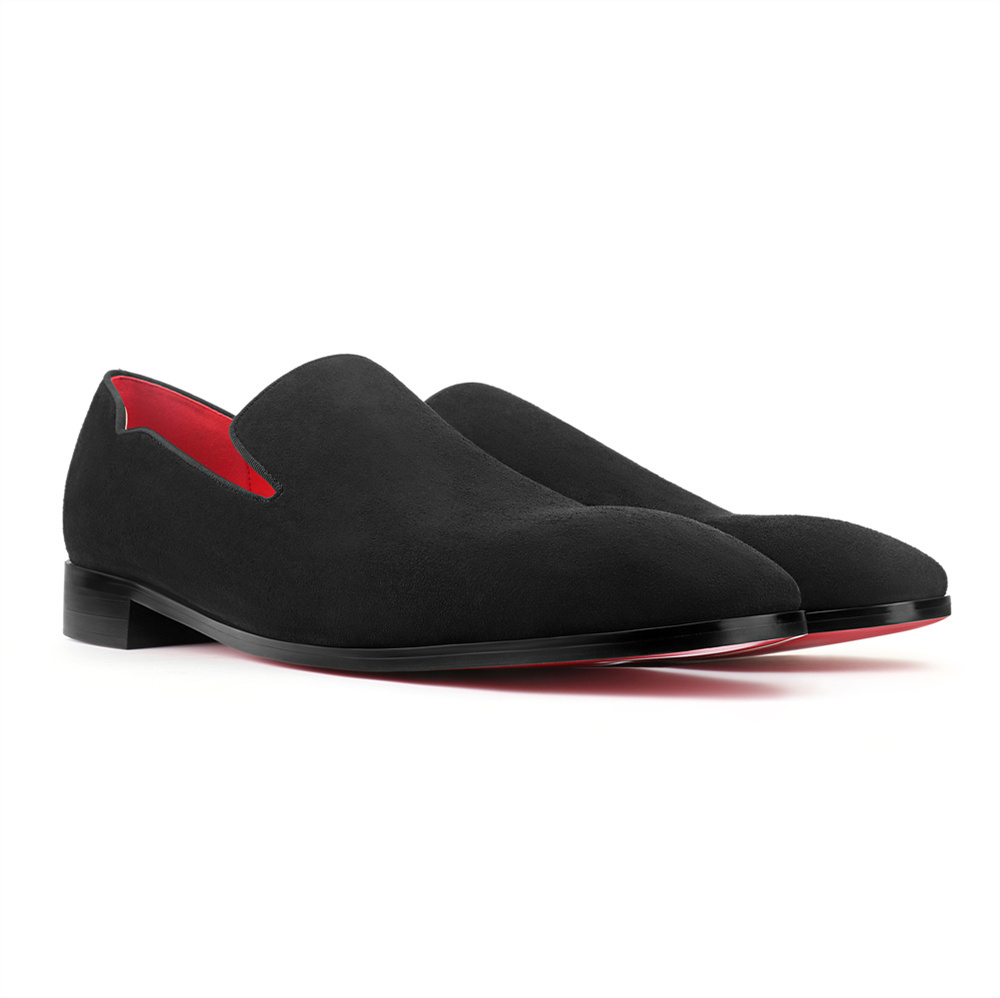 Merumote Gentleman's Oxford Red bottom Shoes V Sharped Suede Party Wedding Banquet Shoes-MERUMOTE