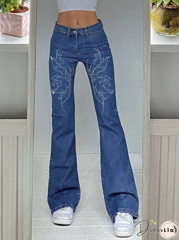 Low-rise Wide-leg Flared Jeans